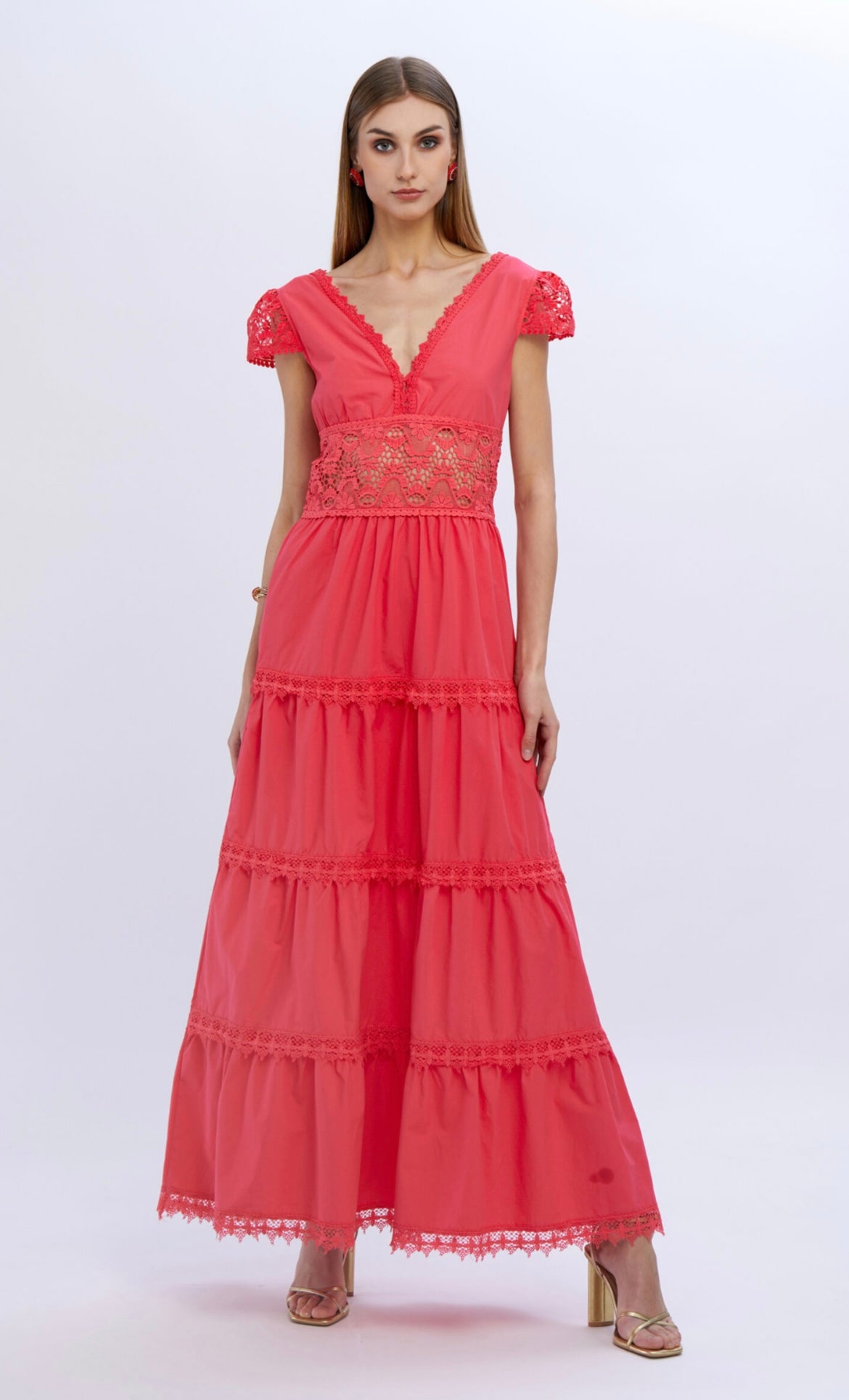 Abito bianco manica pizzo